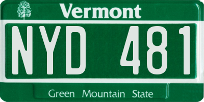 VT license plate NYD481