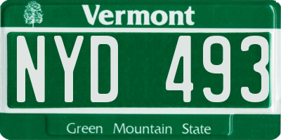 VT license plate NYD493