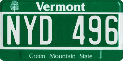 VT license plate NYD496