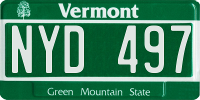 VT license plate NYD497
