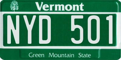 VT license plate NYD501