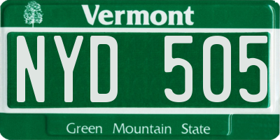 VT license plate NYD505