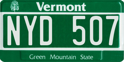 VT license plate NYD507