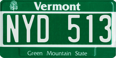 VT license plate NYD513