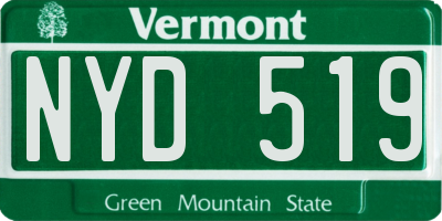VT license plate NYD519