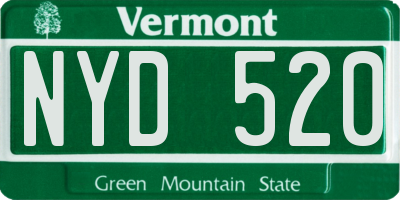 VT license plate NYD520