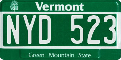 VT license plate NYD523