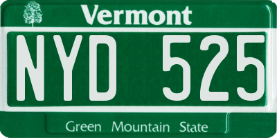 VT license plate NYD525