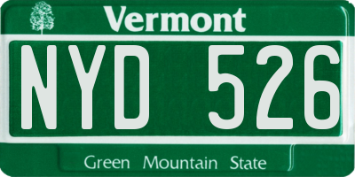 VT license plate NYD526
