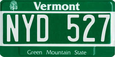 VT license plate NYD527