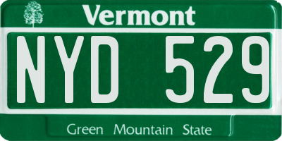 VT license plate NYD529