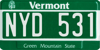 VT license plate NYD531