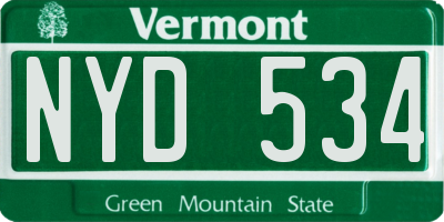 VT license plate NYD534