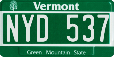 VT license plate NYD537