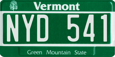 VT license plate NYD541