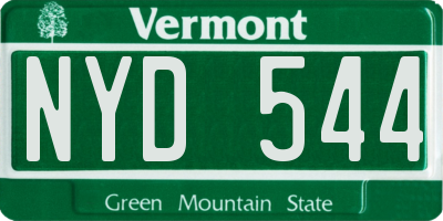VT license plate NYD544
