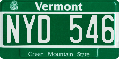 VT license plate NYD546