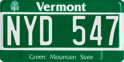 VT license plate NYD547