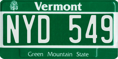 VT license plate NYD549