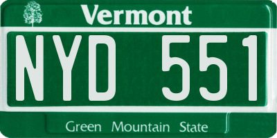 VT license plate NYD551