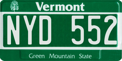 VT license plate NYD552