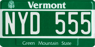 VT license plate NYD555