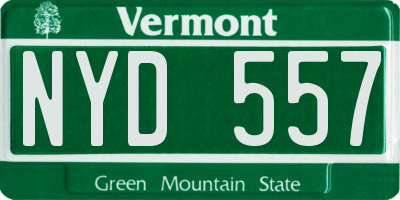 VT license plate NYD557