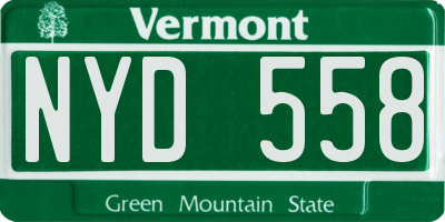 VT license plate NYD558