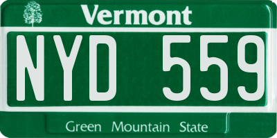 VT license plate NYD559