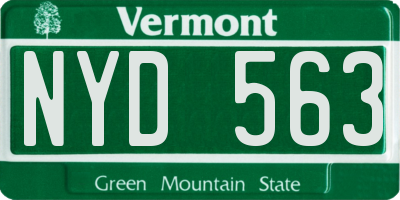 VT license plate NYD563
