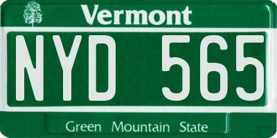 VT license plate NYD565