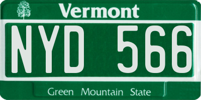 VT license plate NYD566