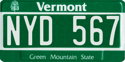 VT license plate NYD567