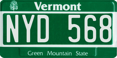 VT license plate NYD568