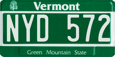 VT license plate NYD572