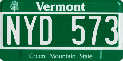 VT license plate NYD573