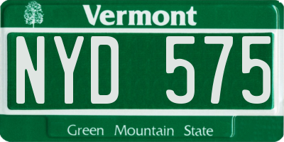 VT license plate NYD575