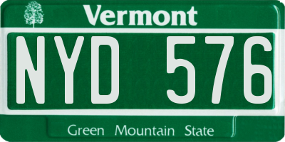 VT license plate NYD576