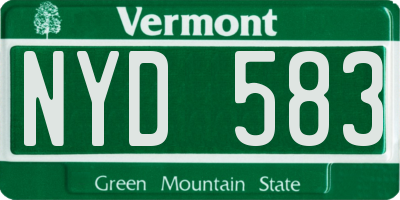 VT license plate NYD583