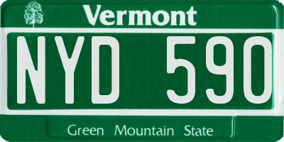 VT license plate NYD590