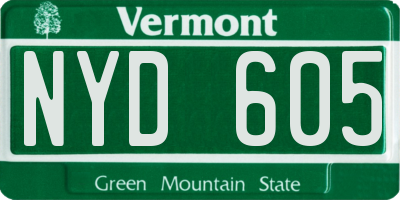 VT license plate NYD605