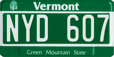 VT license plate NYD607