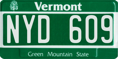 VT license plate NYD609