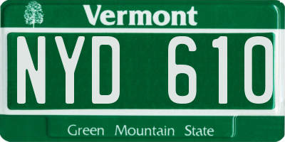VT license plate NYD610