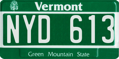 VT license plate NYD613