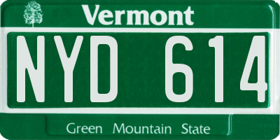 VT license plate NYD614