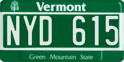 VT license plate NYD615