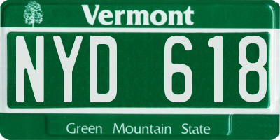 VT license plate NYD618