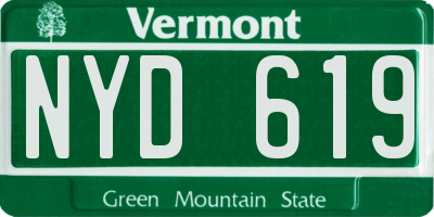 VT license plate NYD619