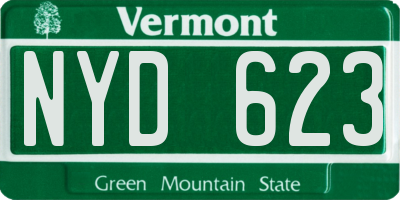 VT license plate NYD623